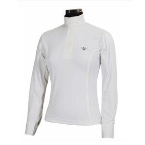 TuffRider Ladies Kirby Kwik Dry Long Sleeve Show Shirt XL - White **NEW in Pkg**